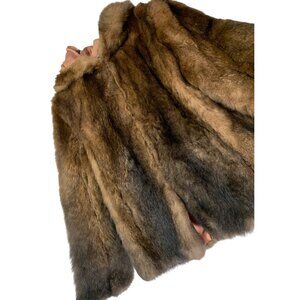 Vintage Marcol New Zealand Small 6 Possum Genuine Fur Coat Satin Lined  RE10615